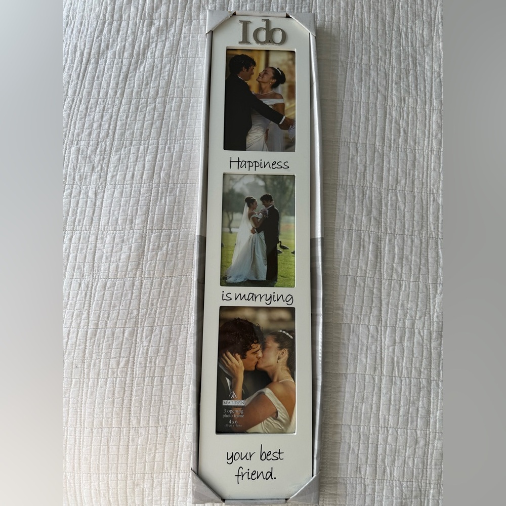 NIB Wedding 3 Photo Hanging Frame 4x6